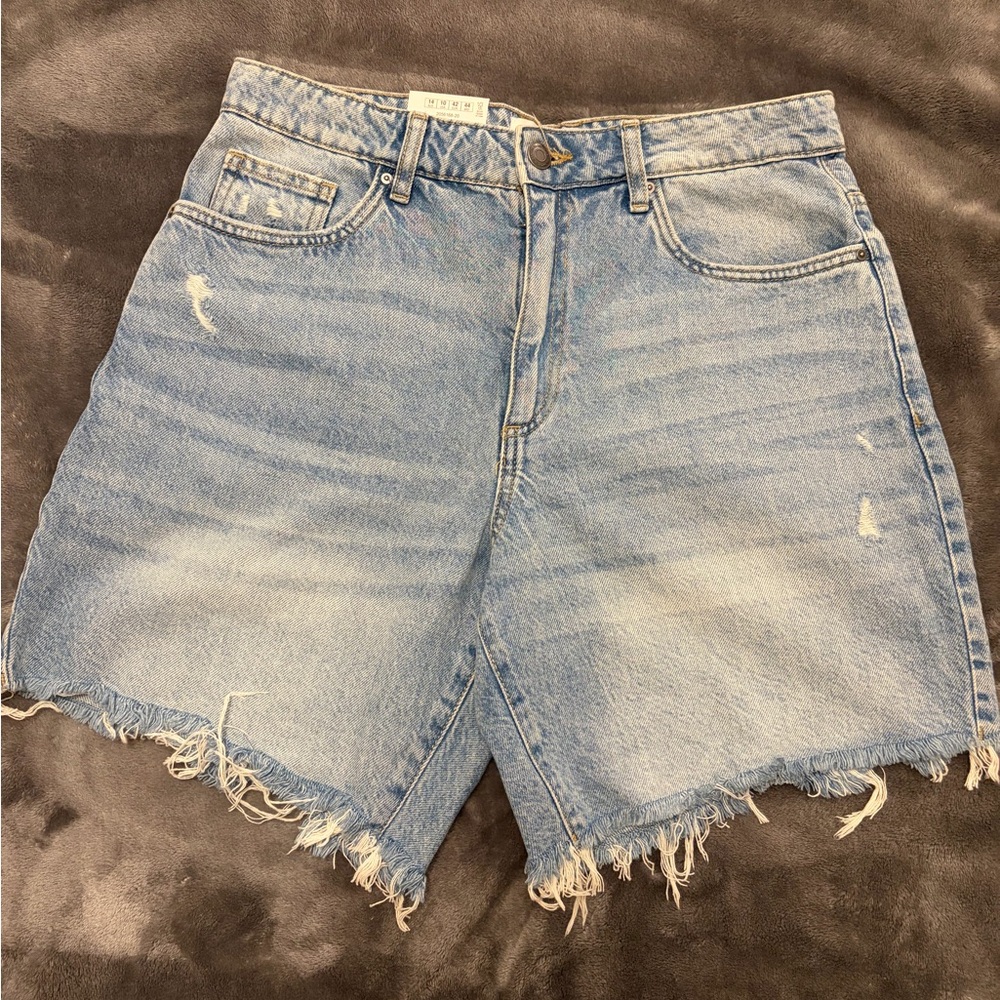 Cotton On Light Blue Distressed Denim Shorts
